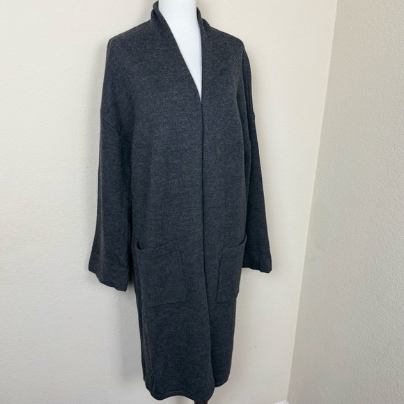 J.McLaughlin Marjorie Charcoal Gray Boiled Wool Cardigan - Picture 7 of 15